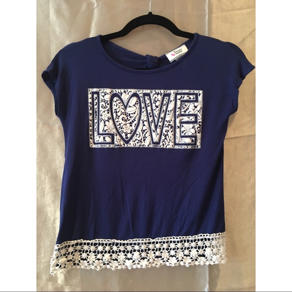 Navy Blue “Love” Top